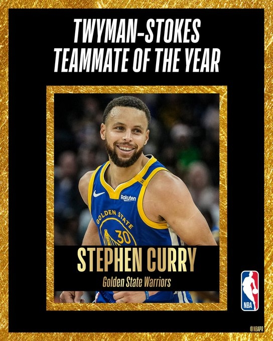 20分险胜亚当斯勇士球星库里获得本赛季年度最佳队友奖