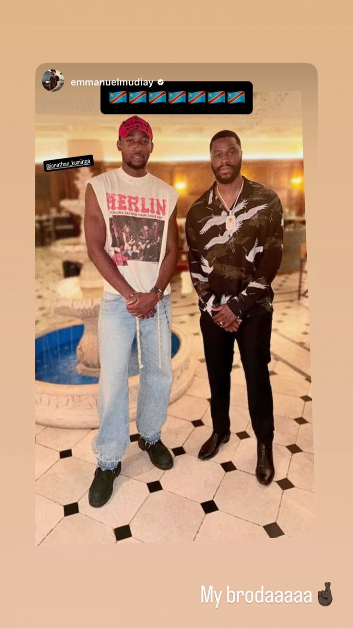 老熟人！库明加更新动态 晒出和穆迪埃在金沙萨的合影