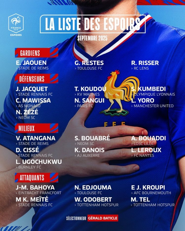 法国U21名单：约罗、乌戈丘库、特尔在列