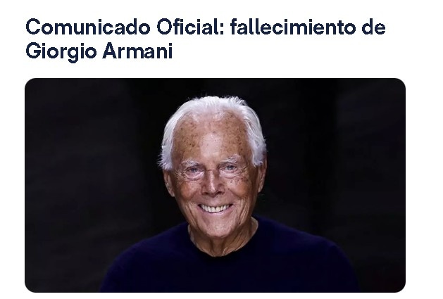 阿玛尼创始人去世，皇马发文悼念：深表遗憾，愿他安息